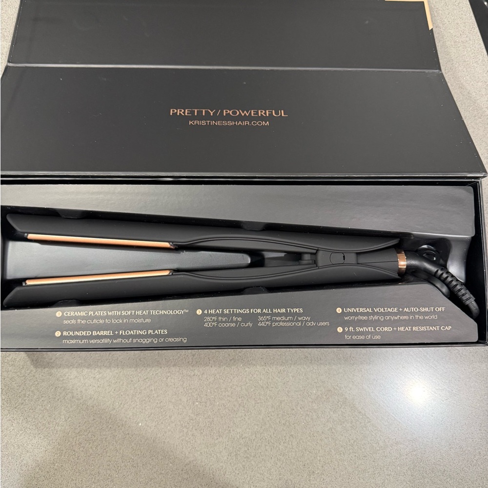 Kristin Ess Black and Gold Hair Straightener